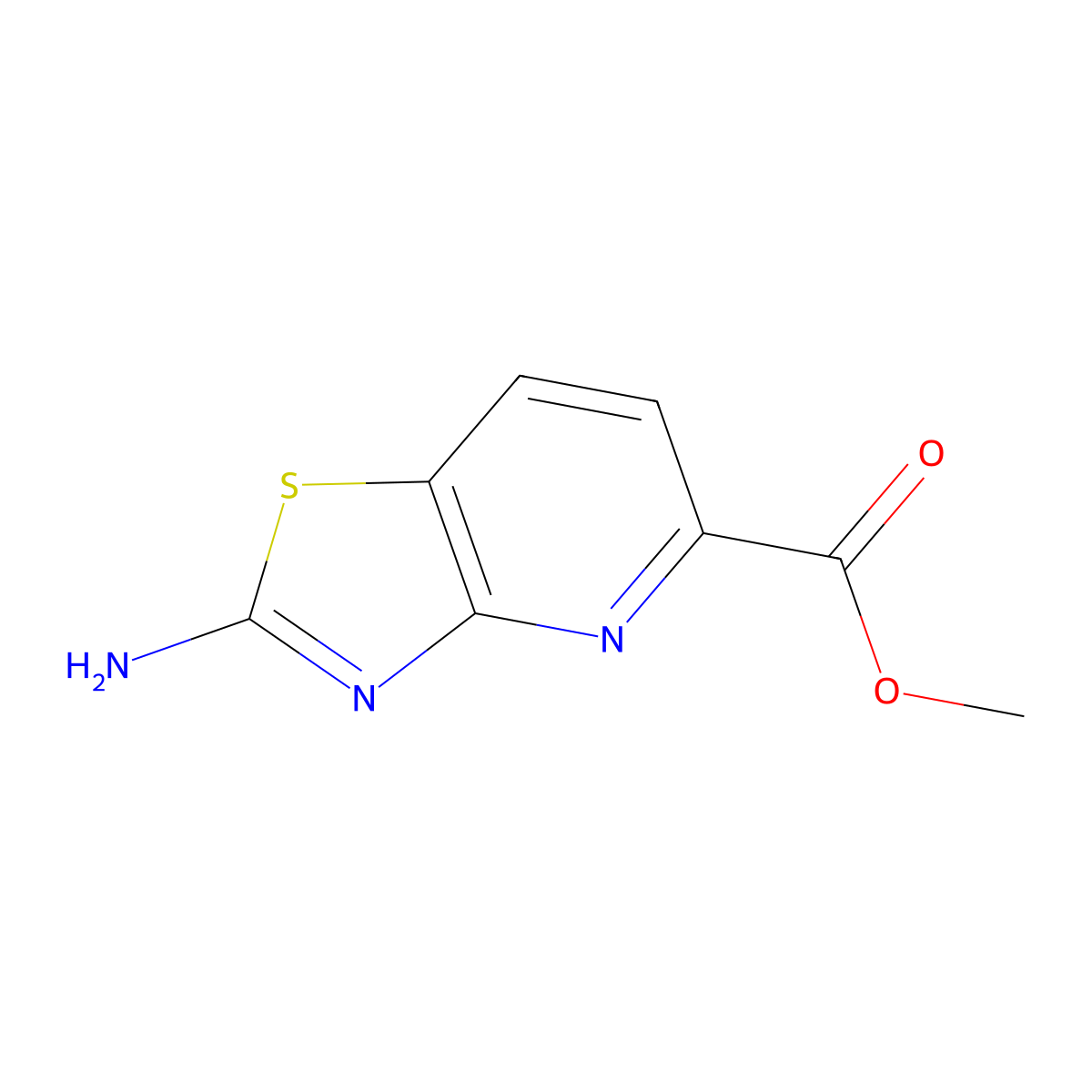 Methyl 2-aminothiazolo[4,5-b]pyridine-5-carboxylate molecular structure, CAS 1206250-57-8