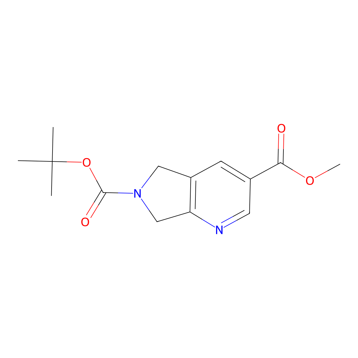 5,7-Dihydro-pyrrolo[3,4-b]pyridine-3,6-dicarboxylic acid 6-tert-butyl ester 3-methyl ester molecular structure, CAS 1206250-78-3