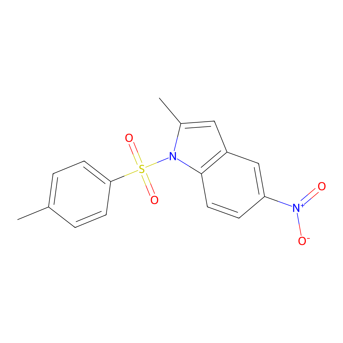 2-Methyl-1-[(4-methylphenyl)sulfonyl]-5-nitroindole molecular structure, CAS 120627-44-3