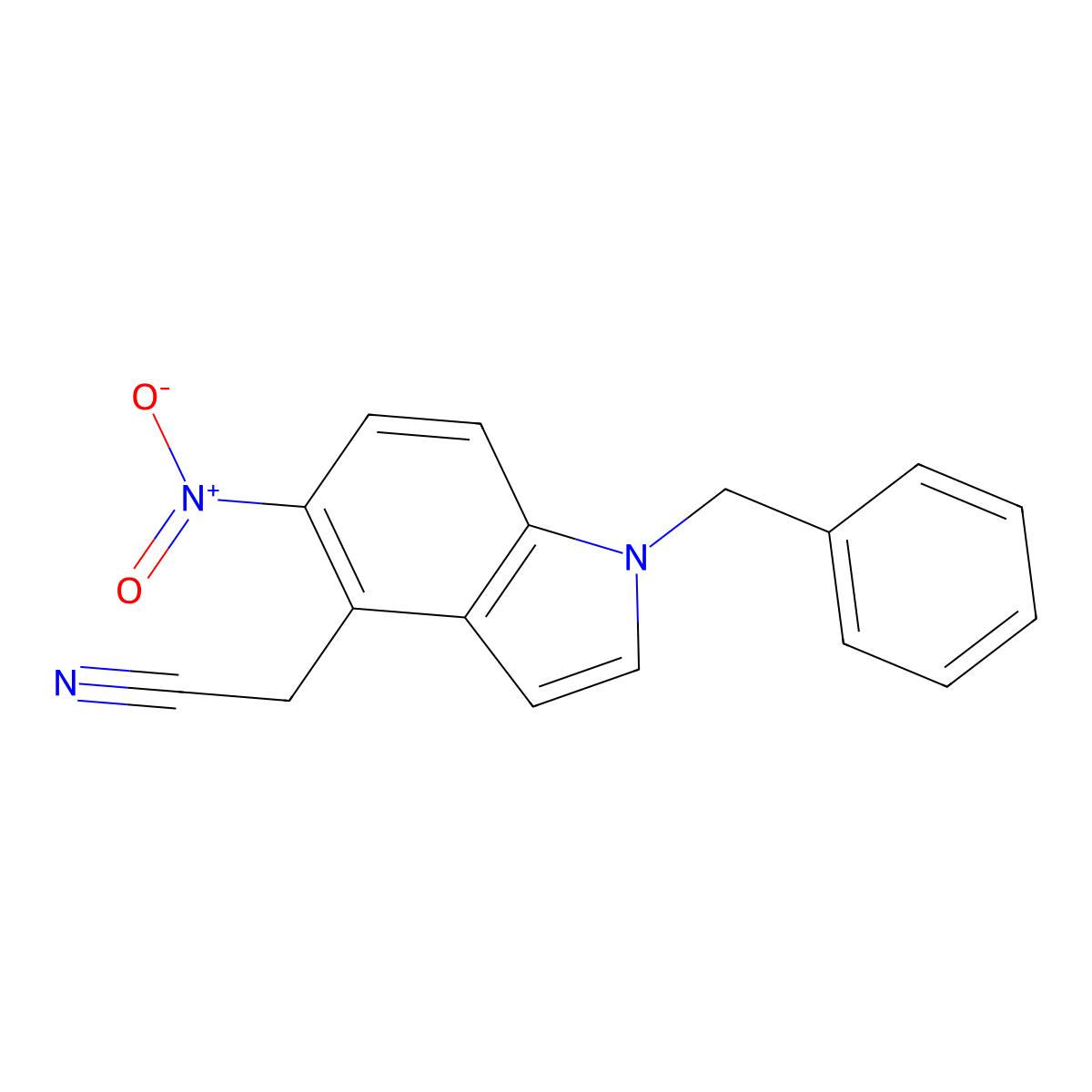 2-(1-Benzyl-5-nitroindol-4-yl)acetonitrile molecular structure, CAS 120627-50-1
