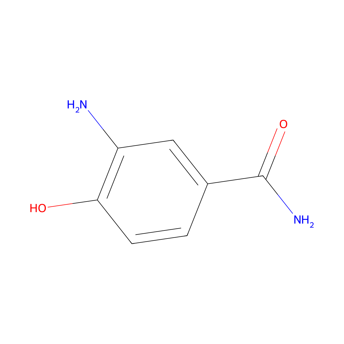 3-Amino-4-hydroxybenzamide molecular structure, CAS 120629-58-5