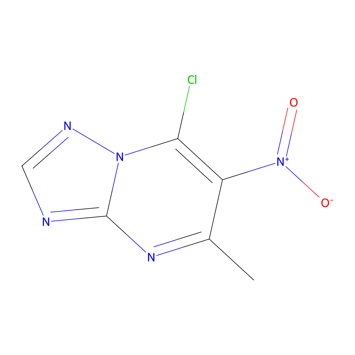 7-Chloro-5-methyl-6-nitro-[1,2,4]triazolo[1,5-a]pyrimidine molecular structure, CAS 120633-30-9