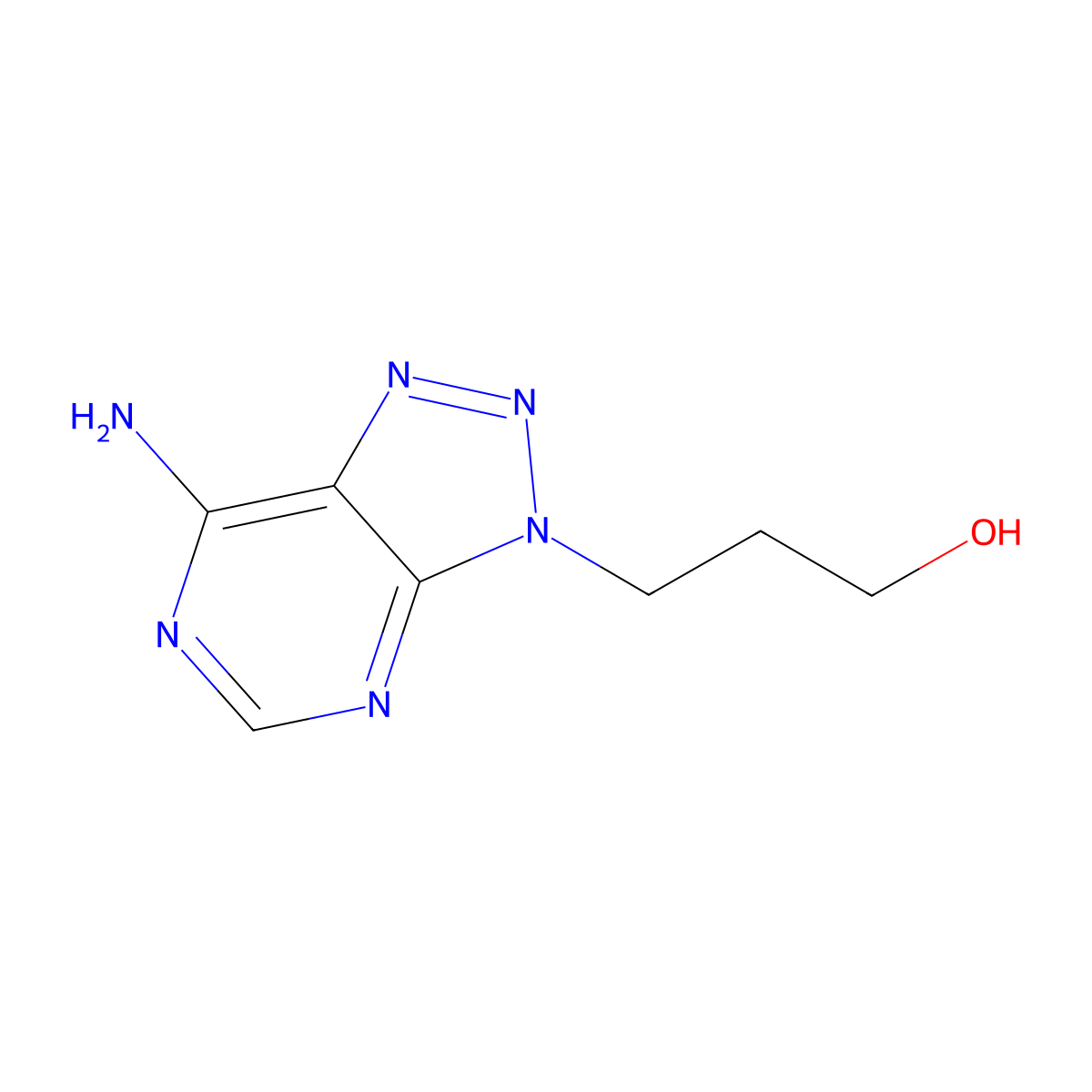 3-(7-Amino-3H-[1,2,3]triazolo[4,5-D]pyrimidin-3-YL)propan-1-OL molecular structure, CAS 120640-98-4