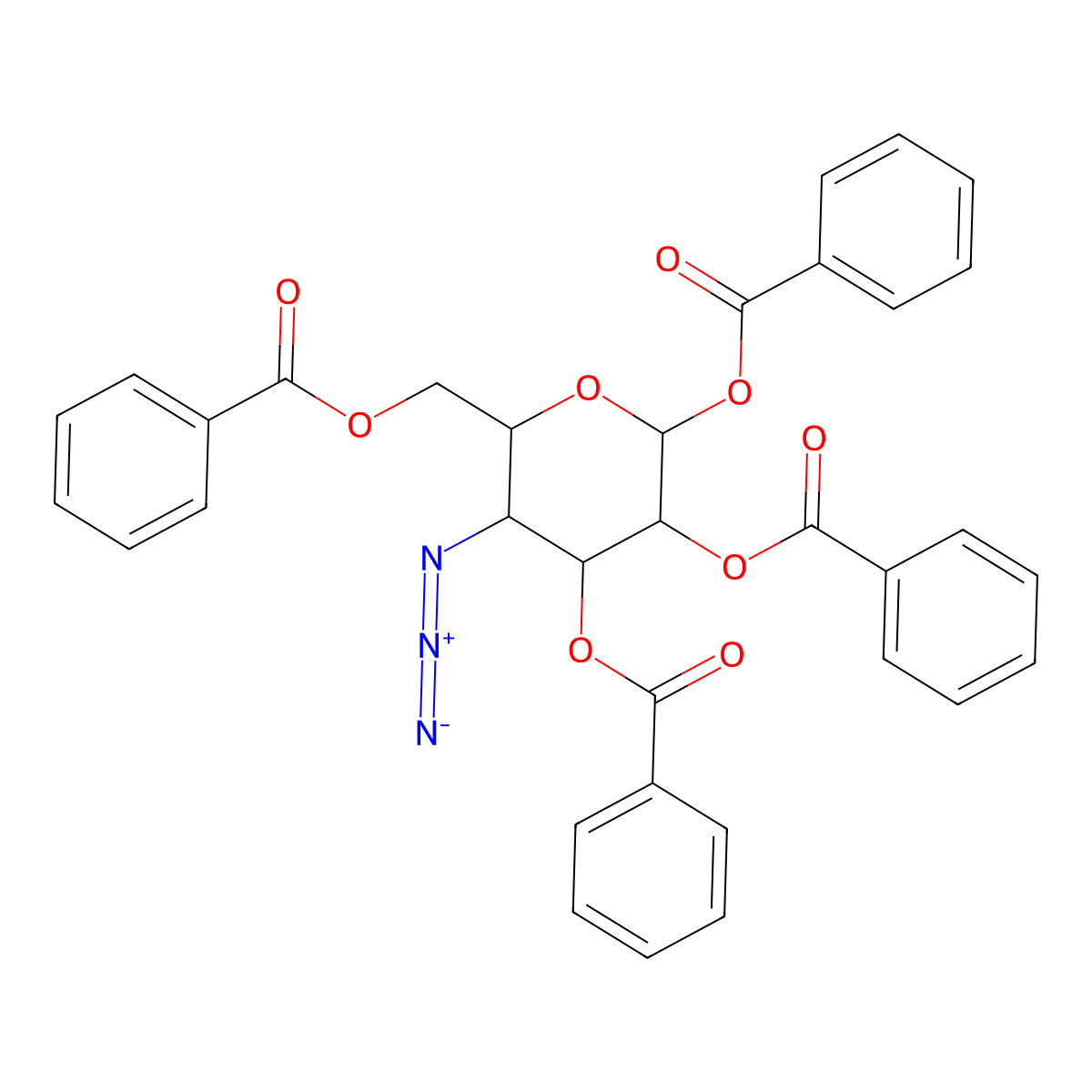 1-O-Acetyl-4-azido-2,3,6-tri-O-benzoyl-4-deoxy-D-glucopyranose molecular structure, CAS 1206451-91-3