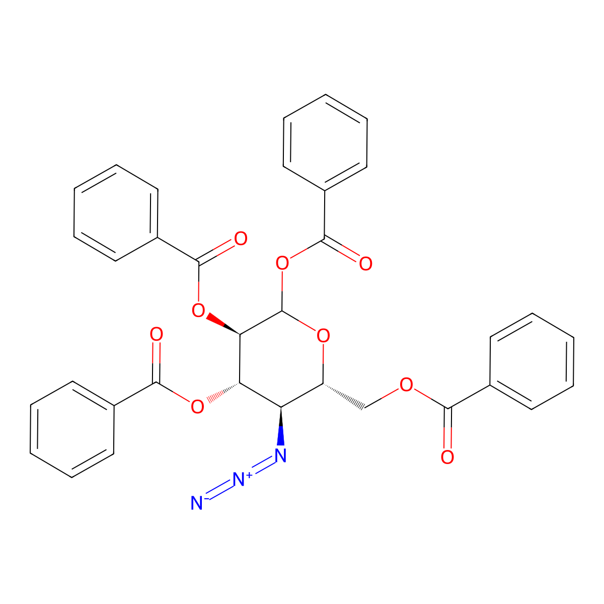 1-O-Acetyl-4-azido-2,3,6-tri-O-benzoyl-4-deoxy-D-glucopyranose molecular structure, CAS 1206451-91-3