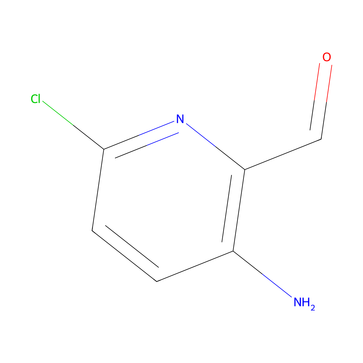 3-Amino-6-chloropyridine-2-carbaldehyde molecular structure, CAS 1206454-49-0