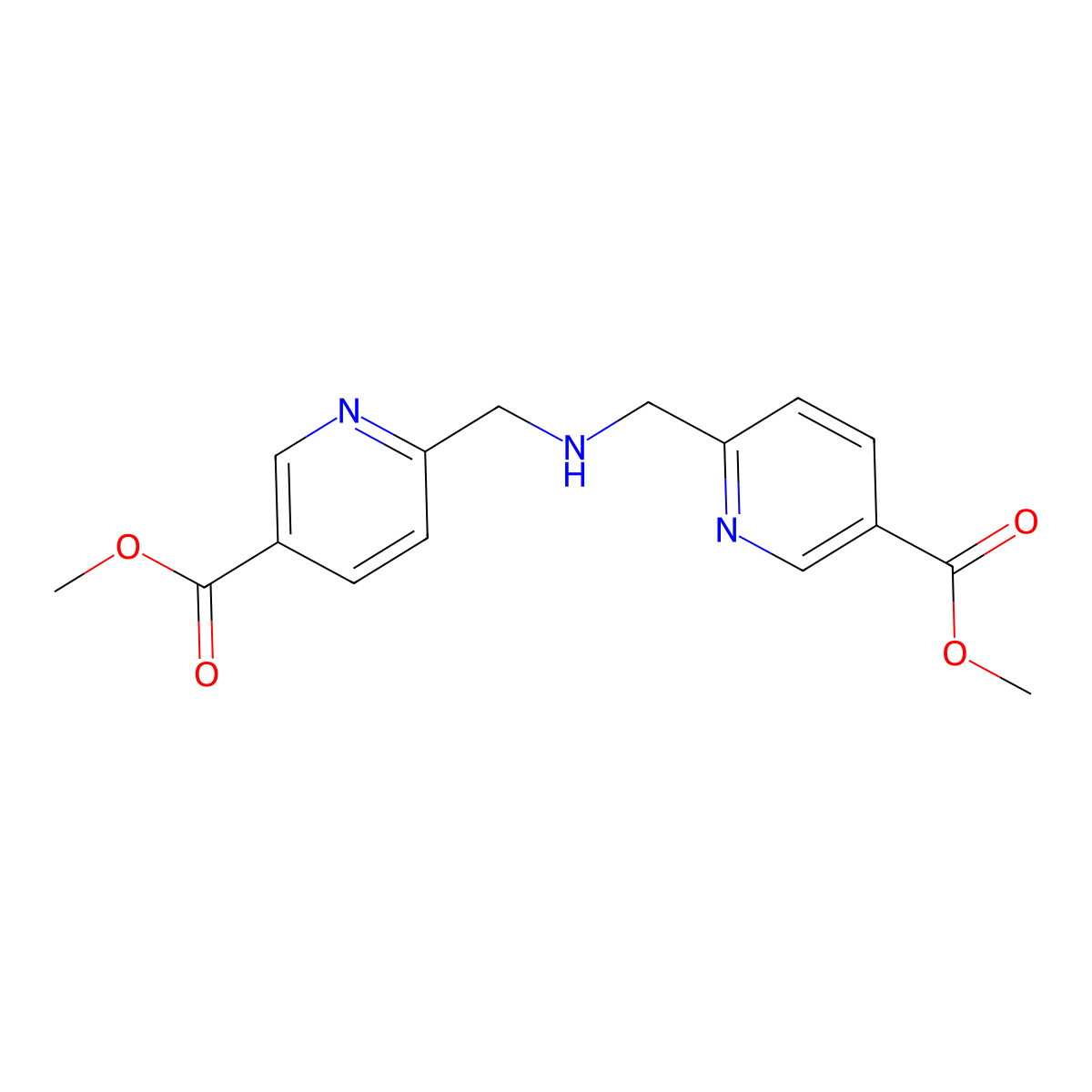 Dimethyl 6,6'-(azanediylbis(methylene))dinicotinate molecular structure, CAS 1206455-40-4