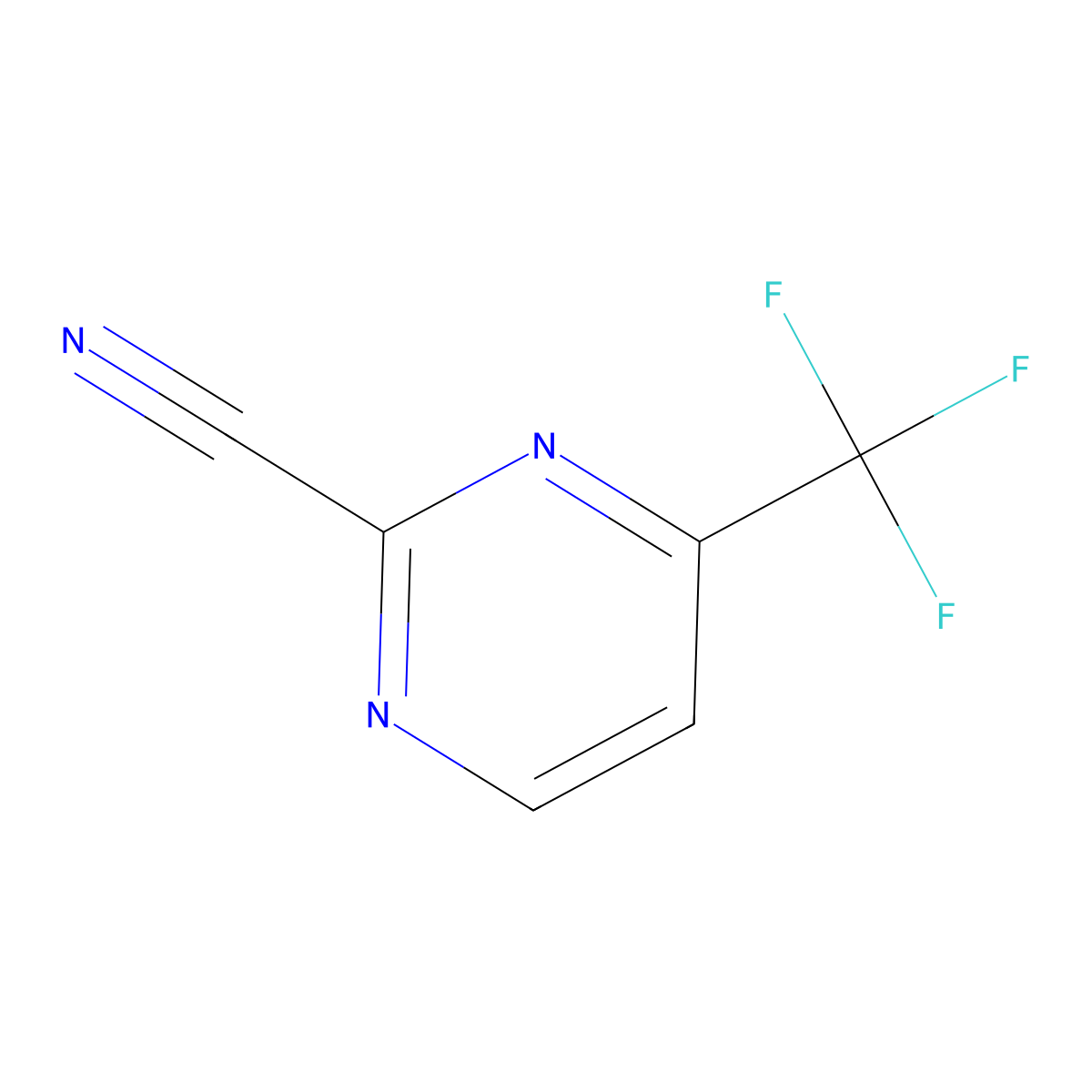 4-(Trifluoromethyl)pyrimidine-2-carbonitrile molecular structure, CAS 1206459-86-0