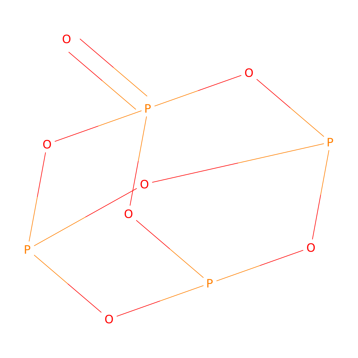 Tetraphosphorus heptaoxide molecular structure, CAS 12065-80-4