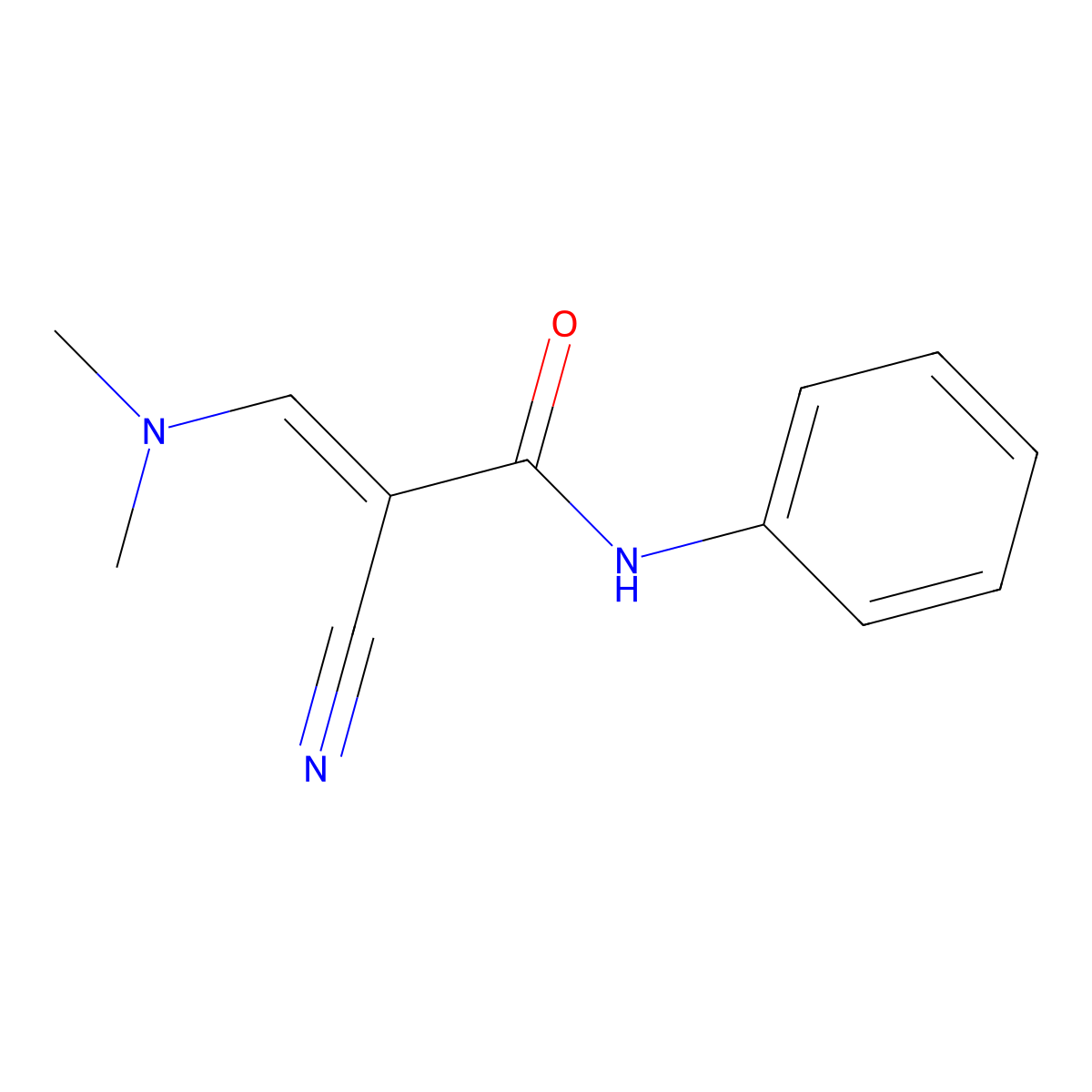 2-cyano-3-(dimethylamino)-N-phenylacrylamide molecular structure, CAS 120651-07-2