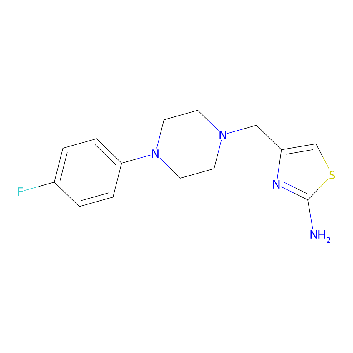4-{[4-(4-Fluorophenyl)piperazin-1-yl]methyl}-1,3-thiazol-2-amine molecular structure, CAS 120652-89-3