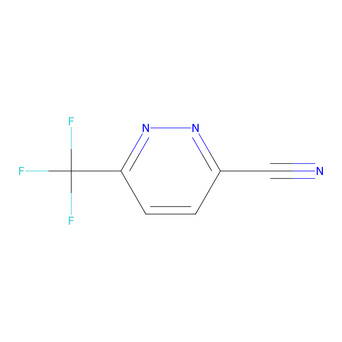 6-(Trifluoromethyl)pyridazine-3-carbonitrile molecular structure, CAS 1206524-27-7