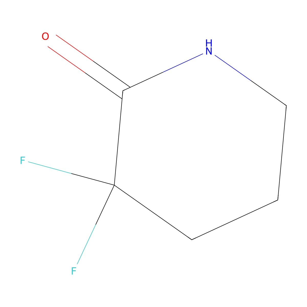 3,3-Difluoropiperidin-2-one molecular structure, CAS 1206540-41-1