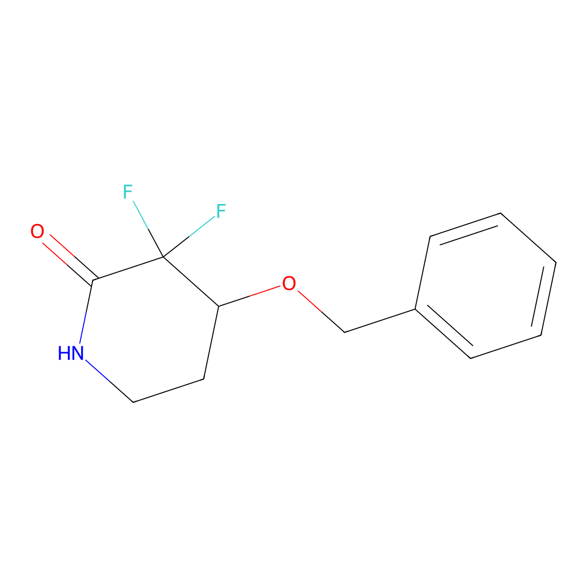 4-(Benzyloxy)-3,3-difluoropiperidin-2-one molecular structure, CAS 1206540-58-0