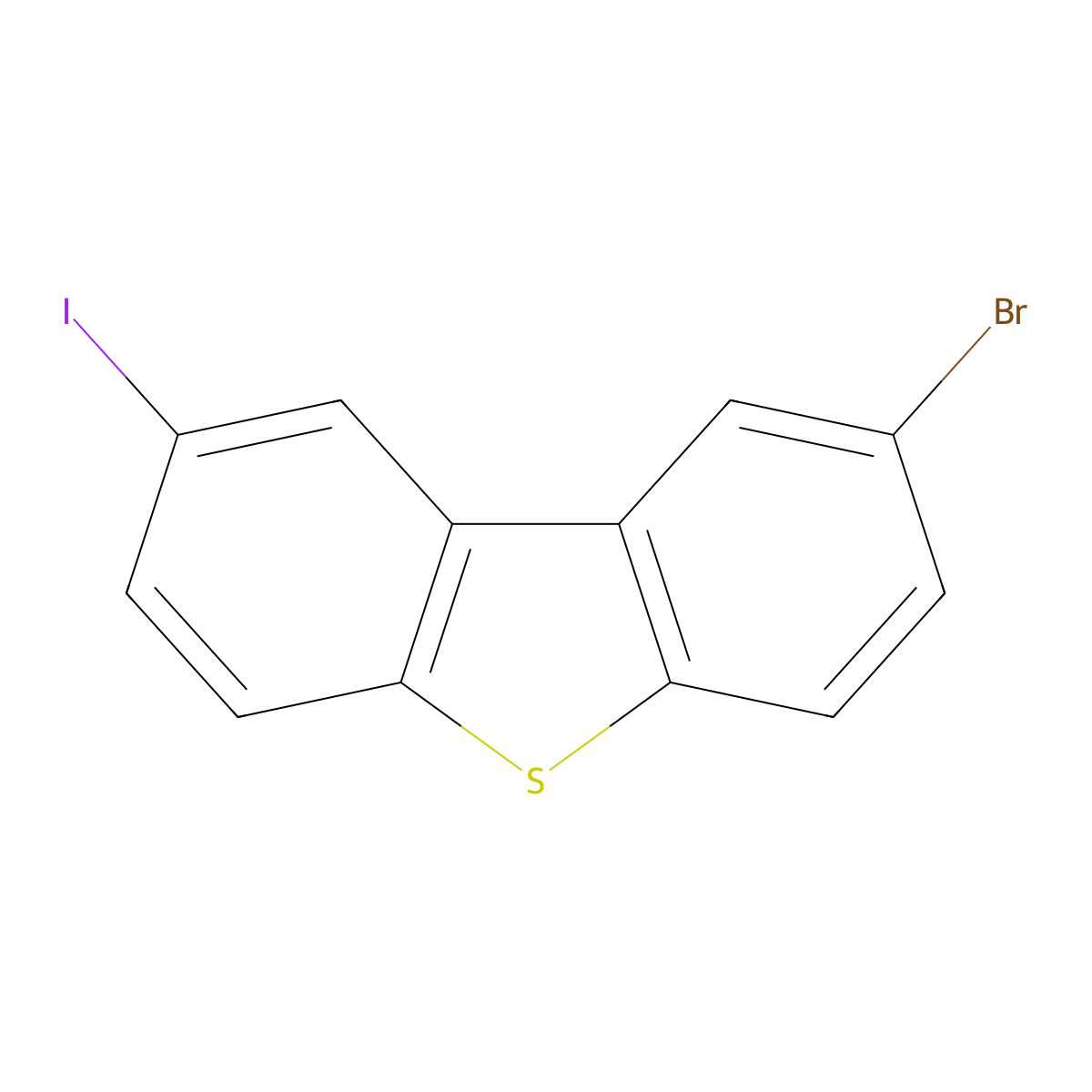 2-Bromo-8-iododibenzothiophene molecular structure, CAS 1206544-88-8