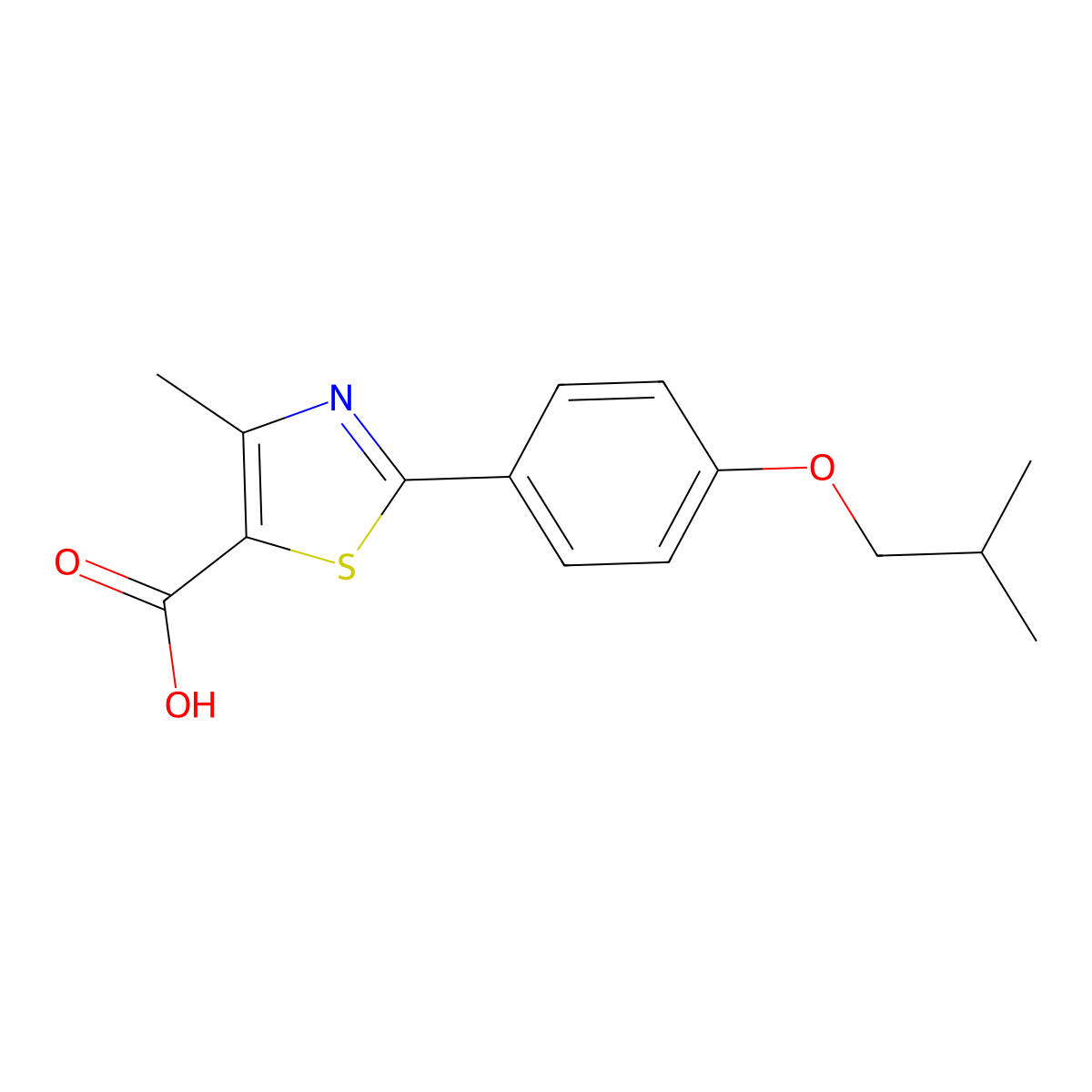 2-(4-Isobutoxyphenyl)-4-methylthiazole-5-carboxylic acid molecular structure, CAS 1206550-99-3