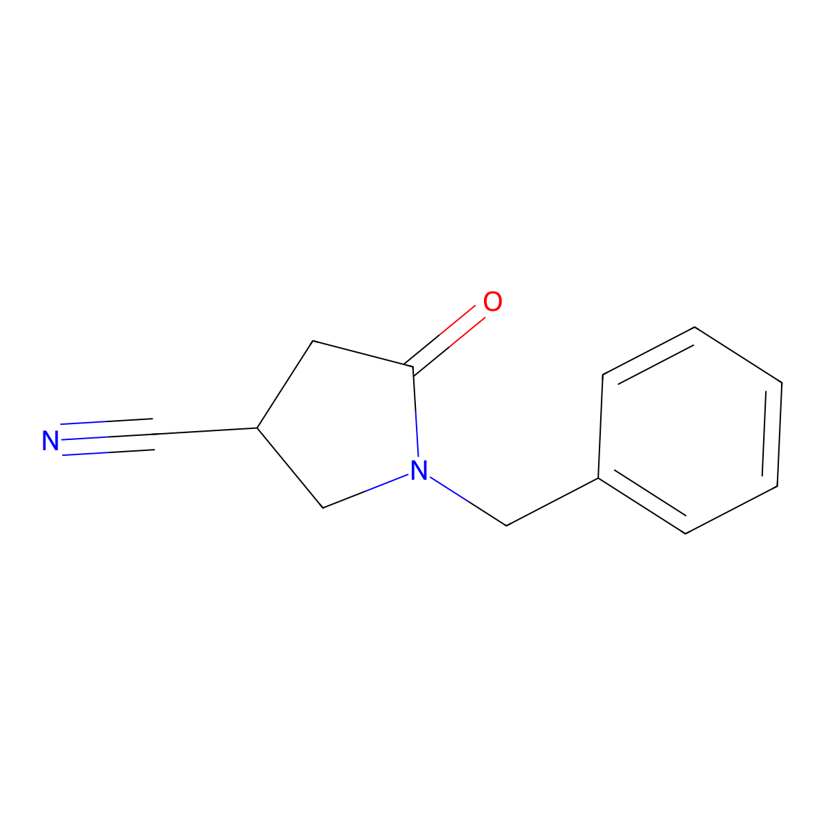 1-Benzyl-5-oxopyrrolidine-3-carbonitrile molecular structure, CAS 120656-57-7