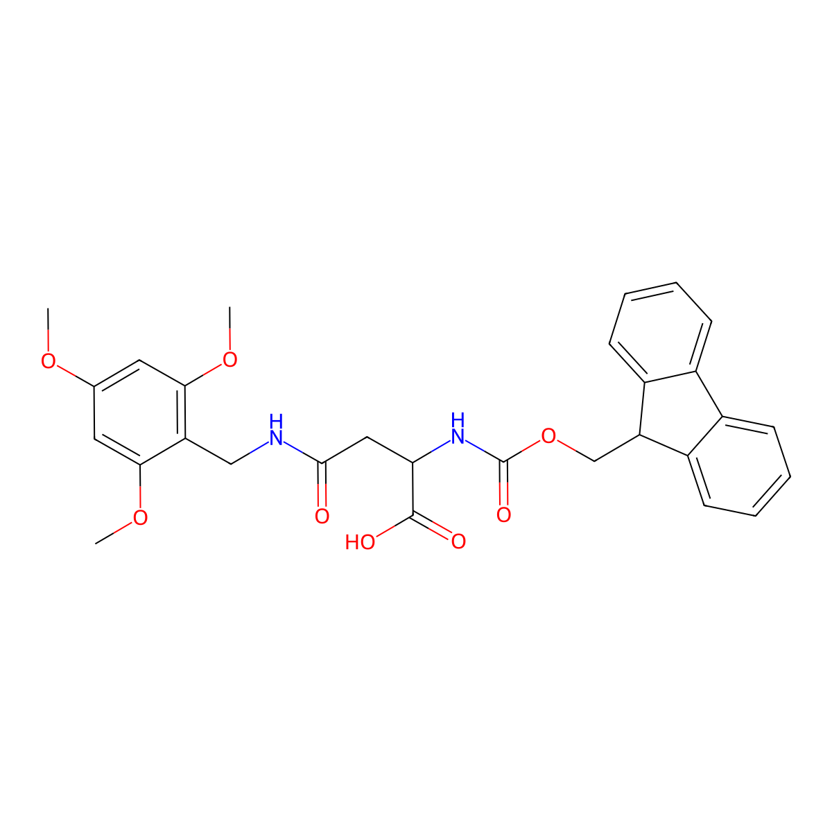 Fmoc-Asn(Tmob)-OH molecular structure, CAS 120658-63-1
