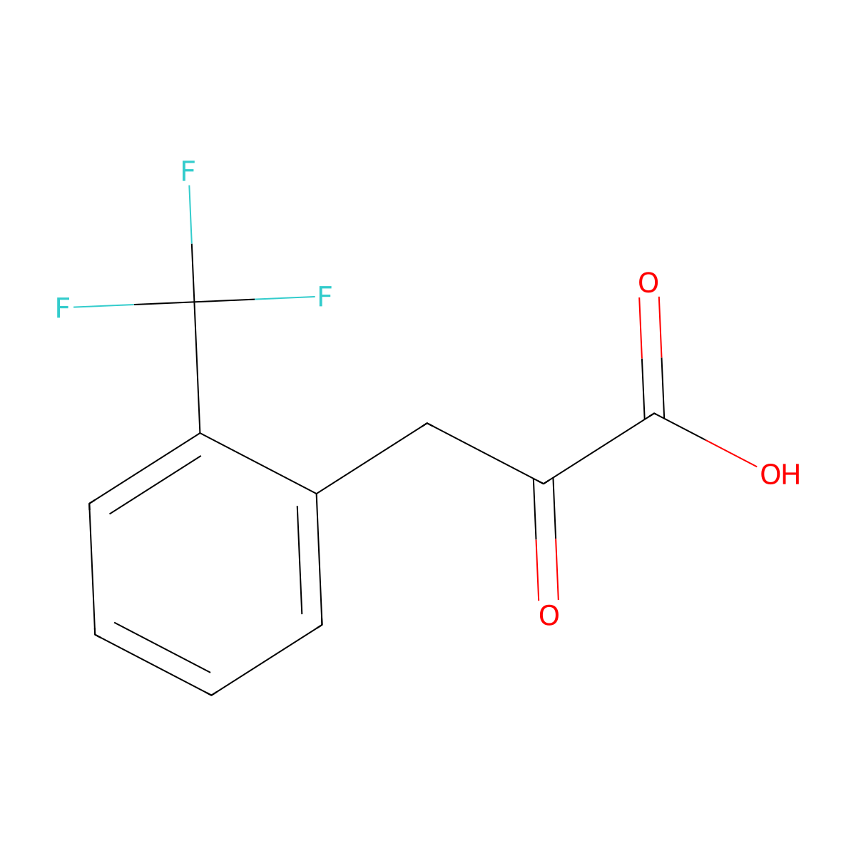 2-Oxo-3-[2-(trifluoromethyl)phenyl]propanoic acid molecular structure, CAS 120658-69-7