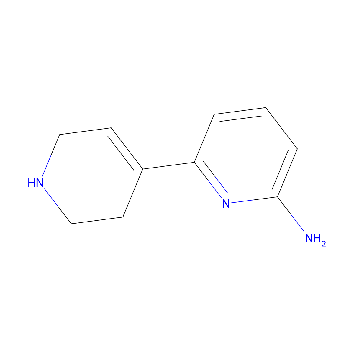 6-(1,2,3,6-Tetrahydropyridin-4-yl)pyridin-2-amine molecular structure, CAS 1206590-50-2
