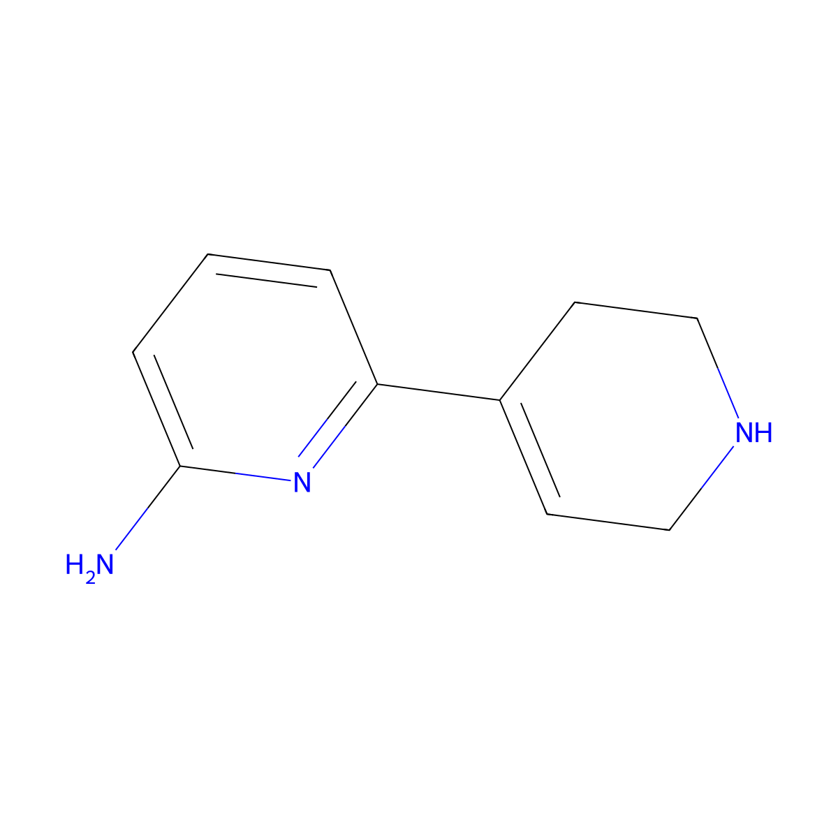 6-(1,2,3,6-Tetrahydropyridin-4-yl)pyridin-2-amine molecular structure, CAS 1206590-50-2