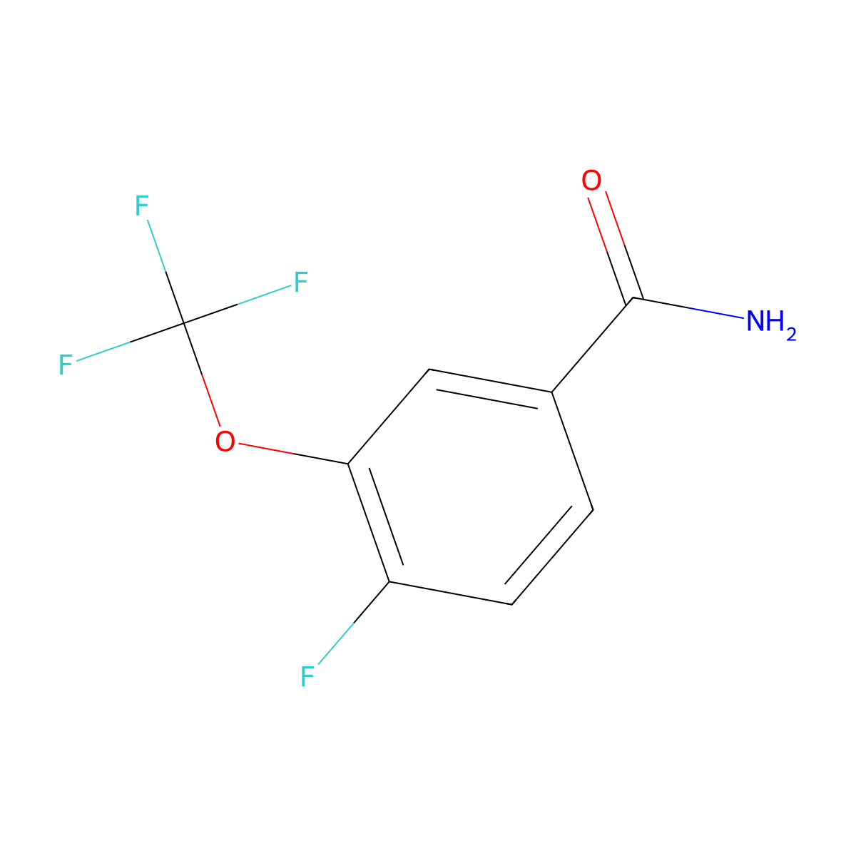 4-Fluoro-3-(trifluoromethoxy)benzamide molecular structure, CAS 1206593-25-0
