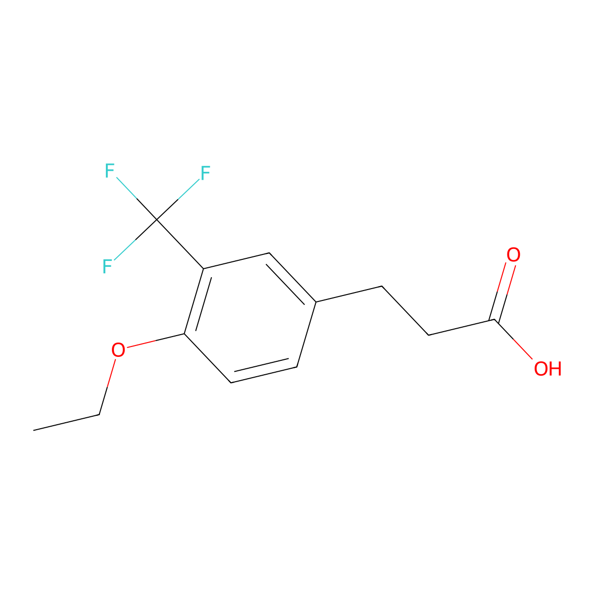 3-[4-Ethoxy-3-(trifluoromethyl)phenyl]propionic acid molecular structure, CAS 1206593-34-1