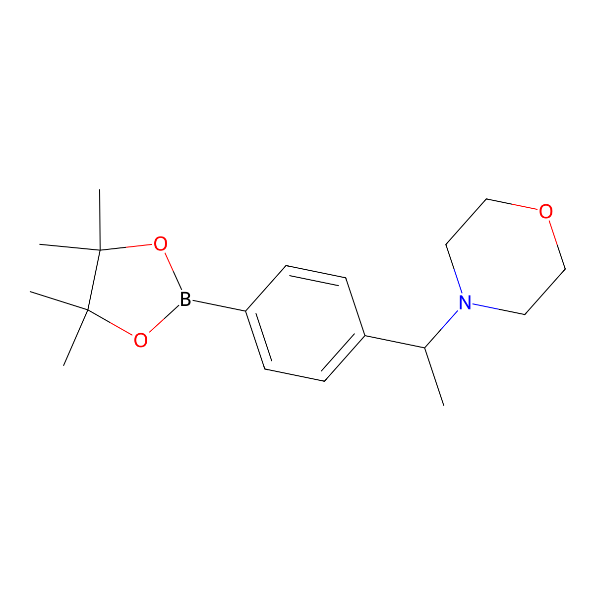 4-{1-[4-(4,4,5,5-Tetramethyl-1,3,2-dioxaborolan-2-yl)phenyl]ethyl}morpholine molecular structure, CAS 1206594-12-8
