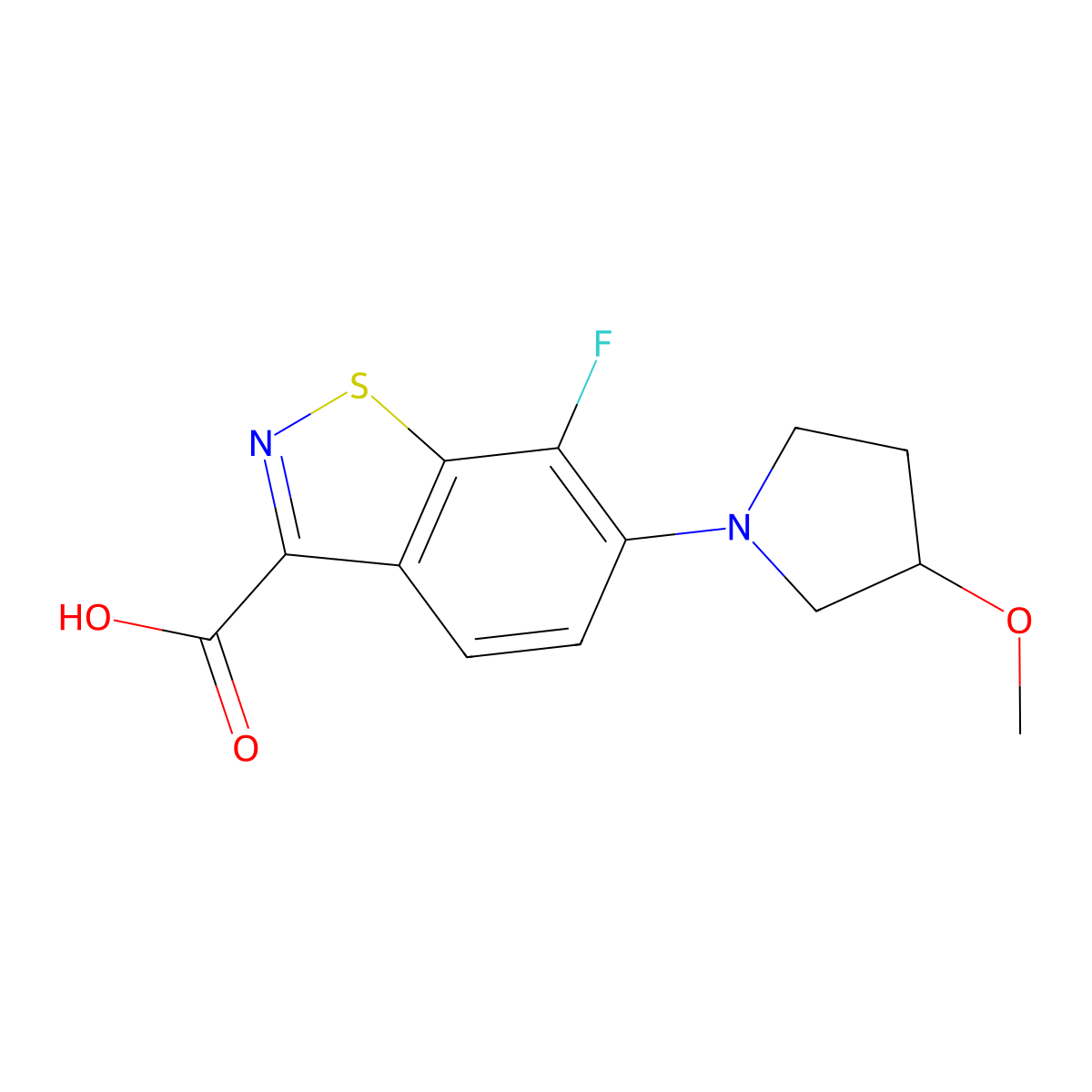 7-Fluoro-6-(3-methoxypyrrolidin-1-yl)benzo[d]isothiazole-3-carboxylic acid molecular structure, CAS 1206594-49-1
