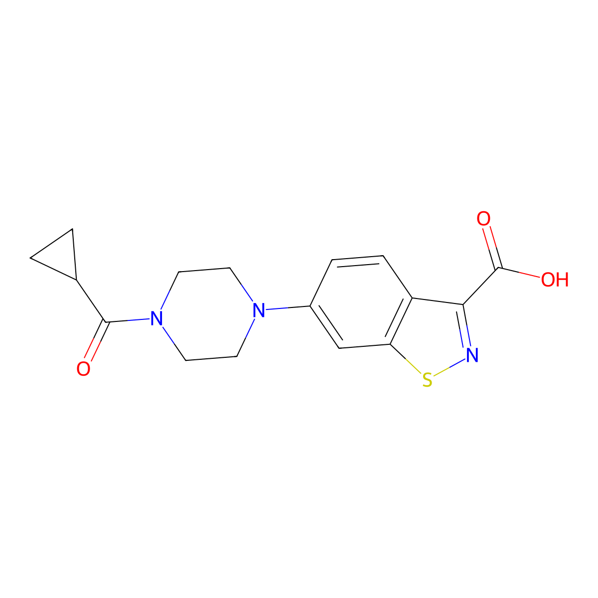 6-(4-(Cyclopropanecarbonyl)piperazin-1-yl)benzo[d]isothiazole-3-carboxylic acid molecular structure, CAS 1206594-50-4