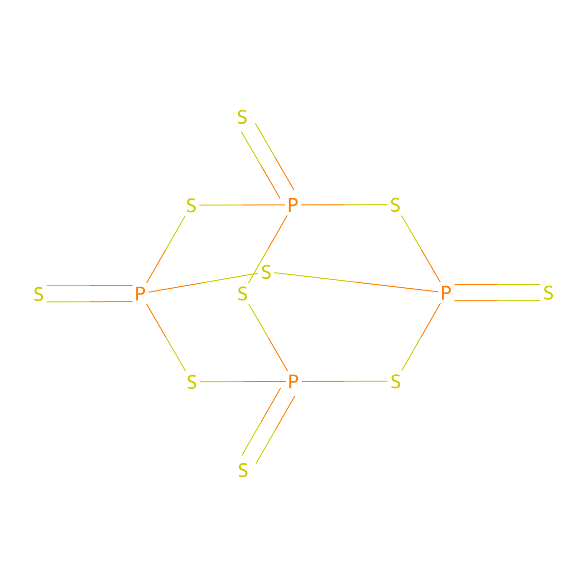 Phosphorus sulfide (P2S5) molecular structure, CAS 12066-62-5