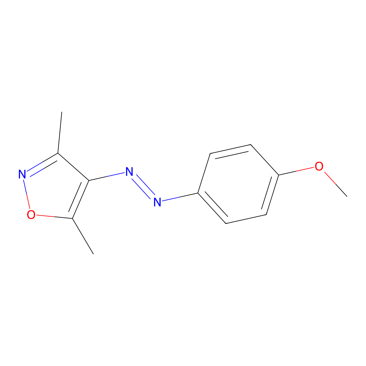 4-[(4-Methoxyphenyl)diazenyl]-3,5-dimethylisoxazole molecular structure, CAS 1206604-99-0