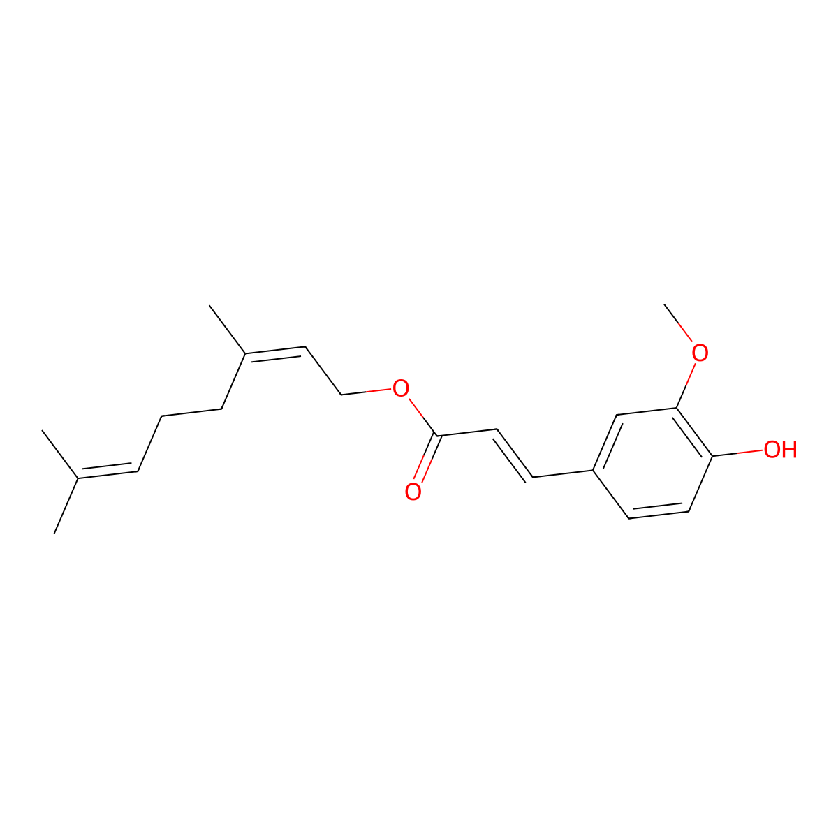 Geranyl ferulate molecular structure, CAS 1206615-69-1