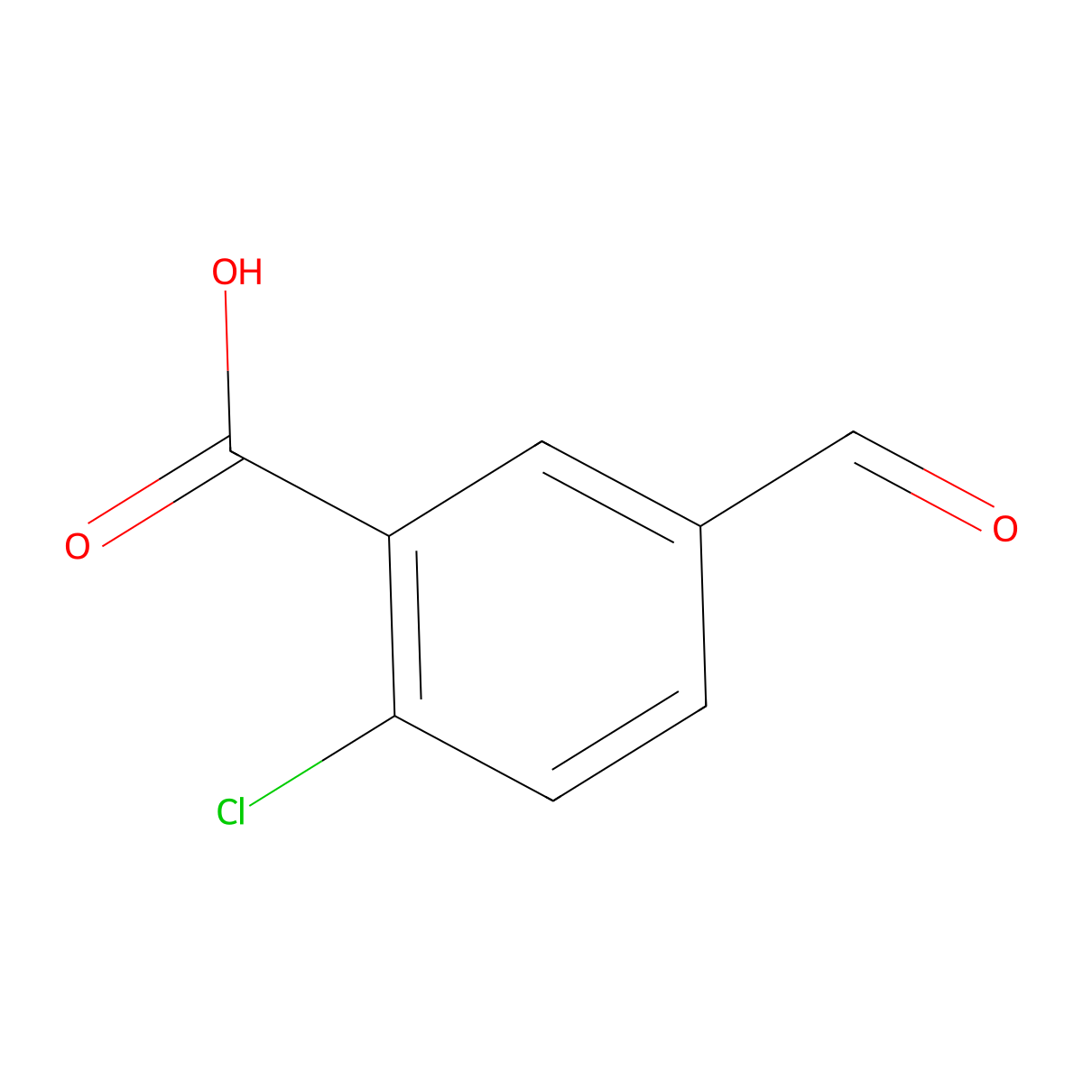 2-Chloro-5-formylbenzoic acid molecular structure, CAS 1206625-81-1