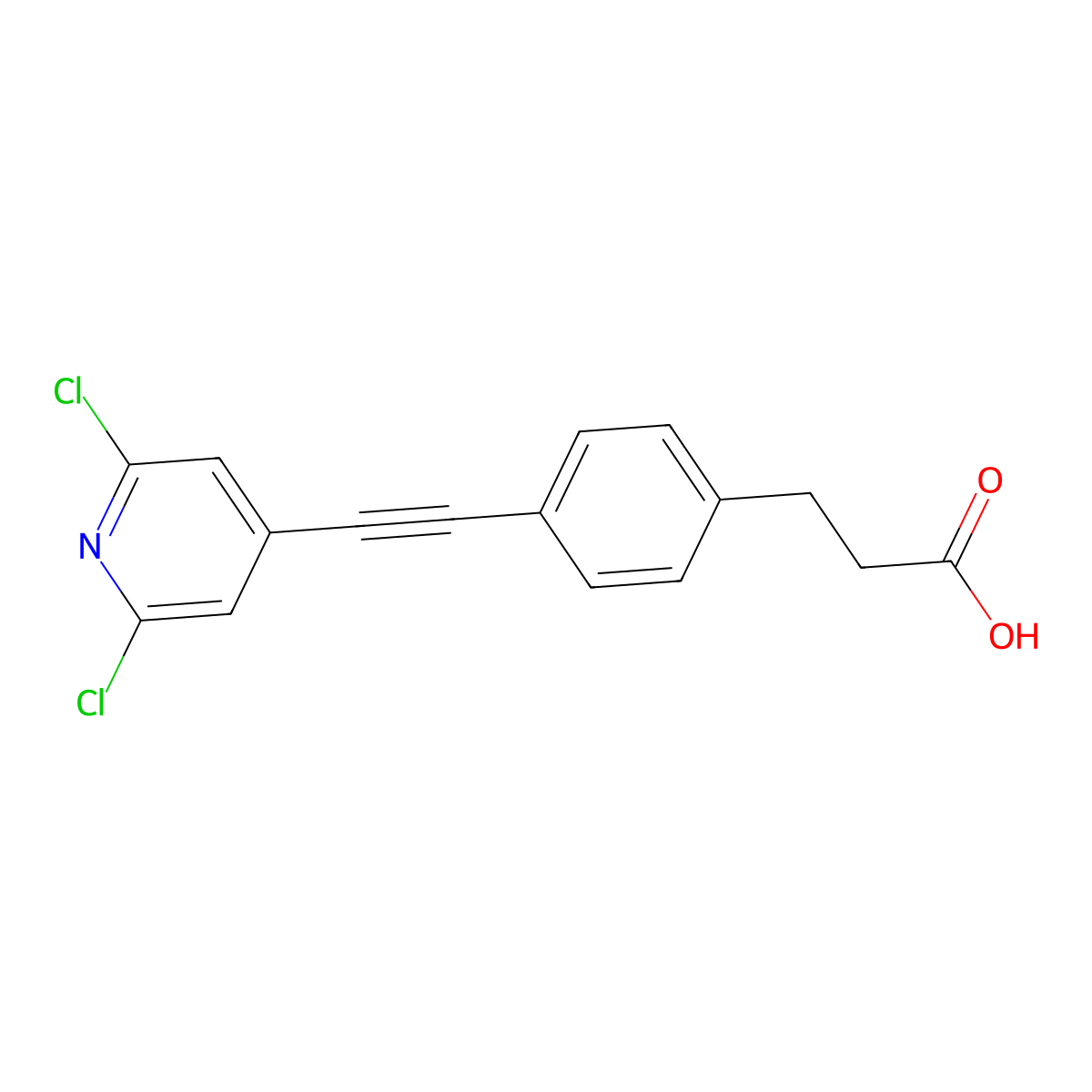 3-(4-((2,6-Dichloropyridin-4-yl)ethynyl)phenyl)propanoic Acid molecular structure, CAS 1206629-08-4