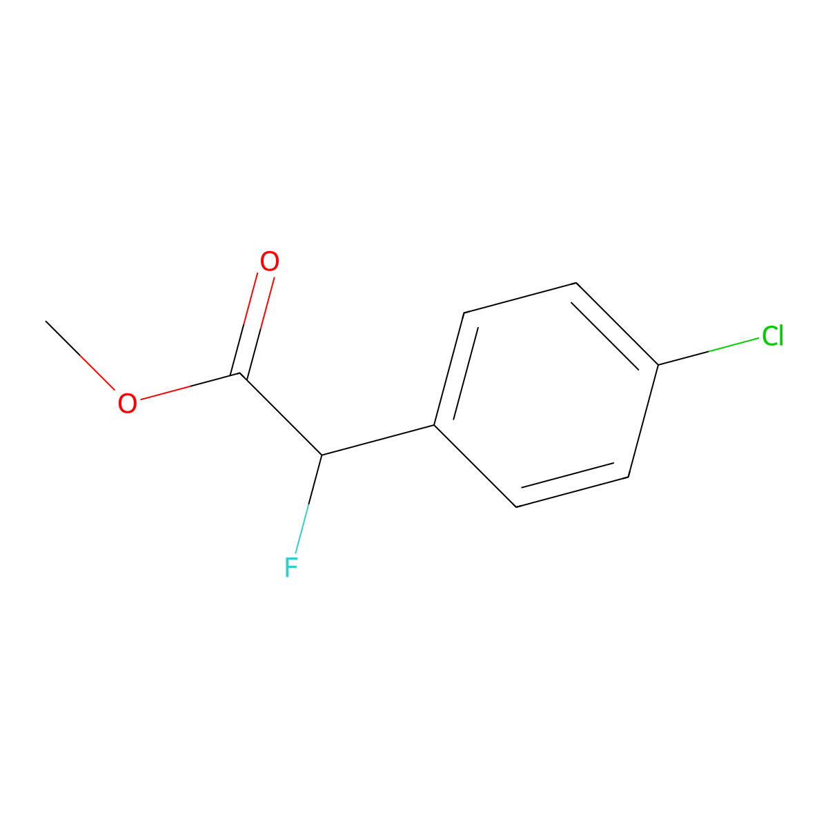 Methyl 2-(4-chlorophenyl)-2-fluoroacetate molecular structure, CAS 1206631-87-9