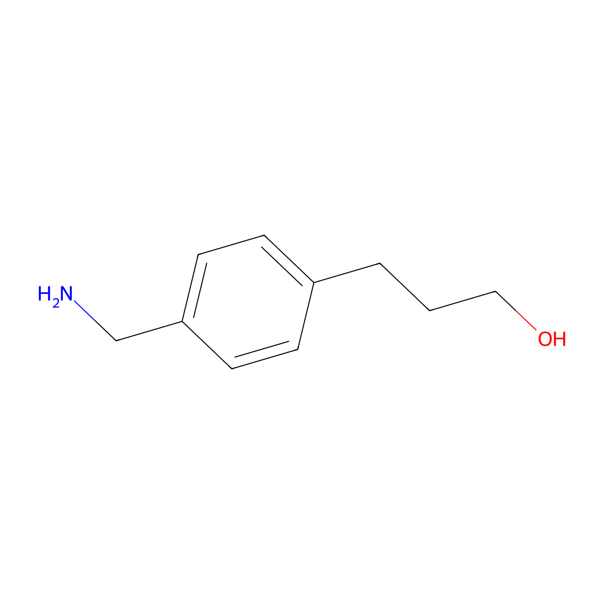 Benzenepropanol, 4-(aminomethyl)- molecular structure, CAS 1206635-01-9