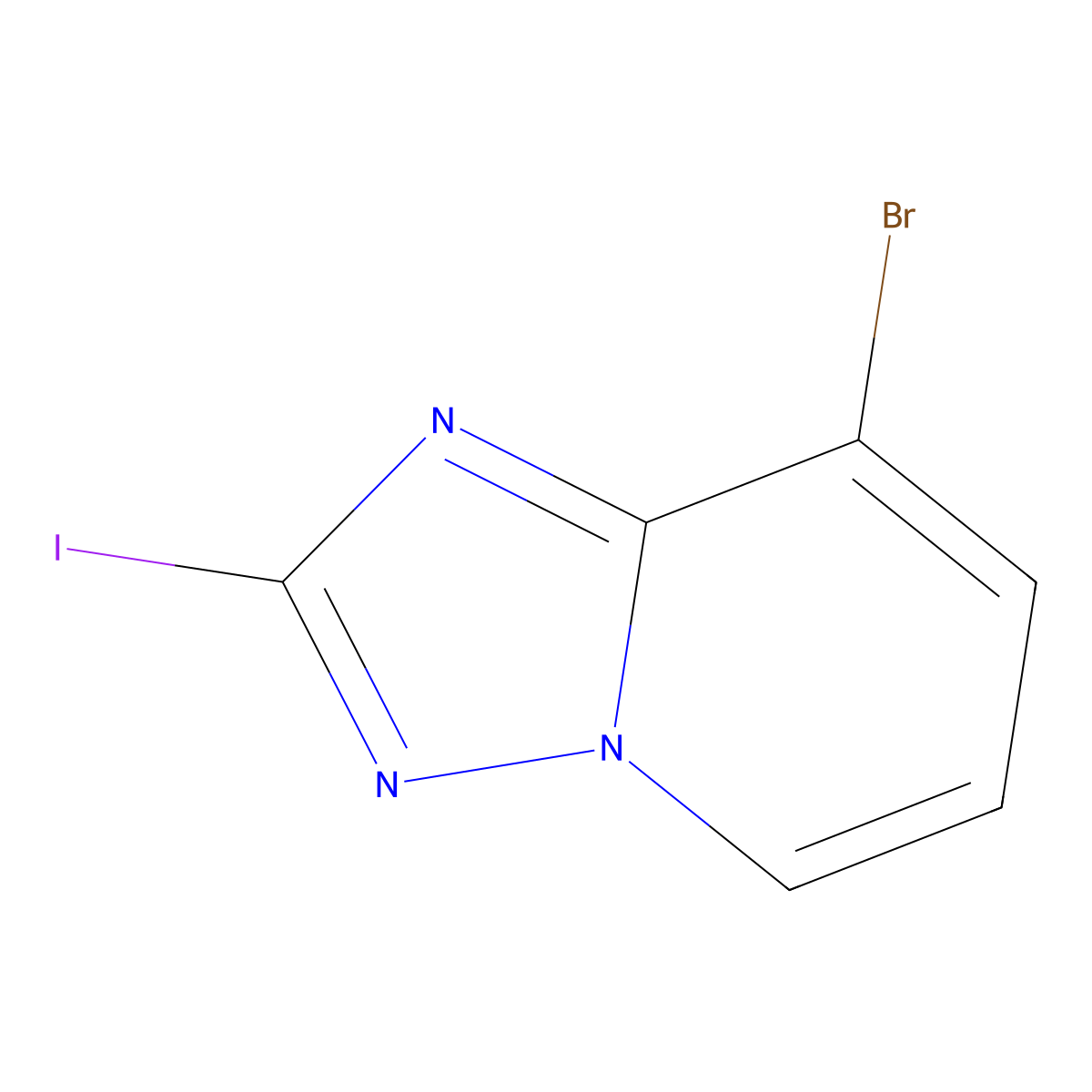 8-Bromo-2-iodo-[1,2,4]triazolo[1,5-a]pyridine molecular structure, CAS 1206640-83-6