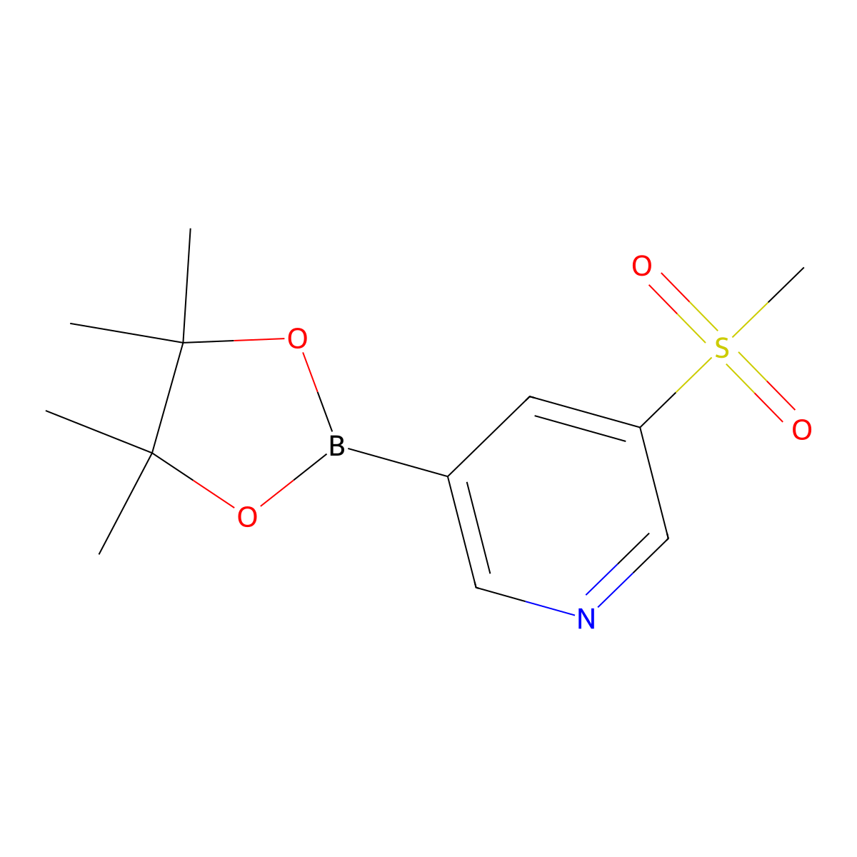 5-(Methylsulfonyl)pyridine-3-boronic acid pinacol ester molecular structure, CAS 1206641-26-0