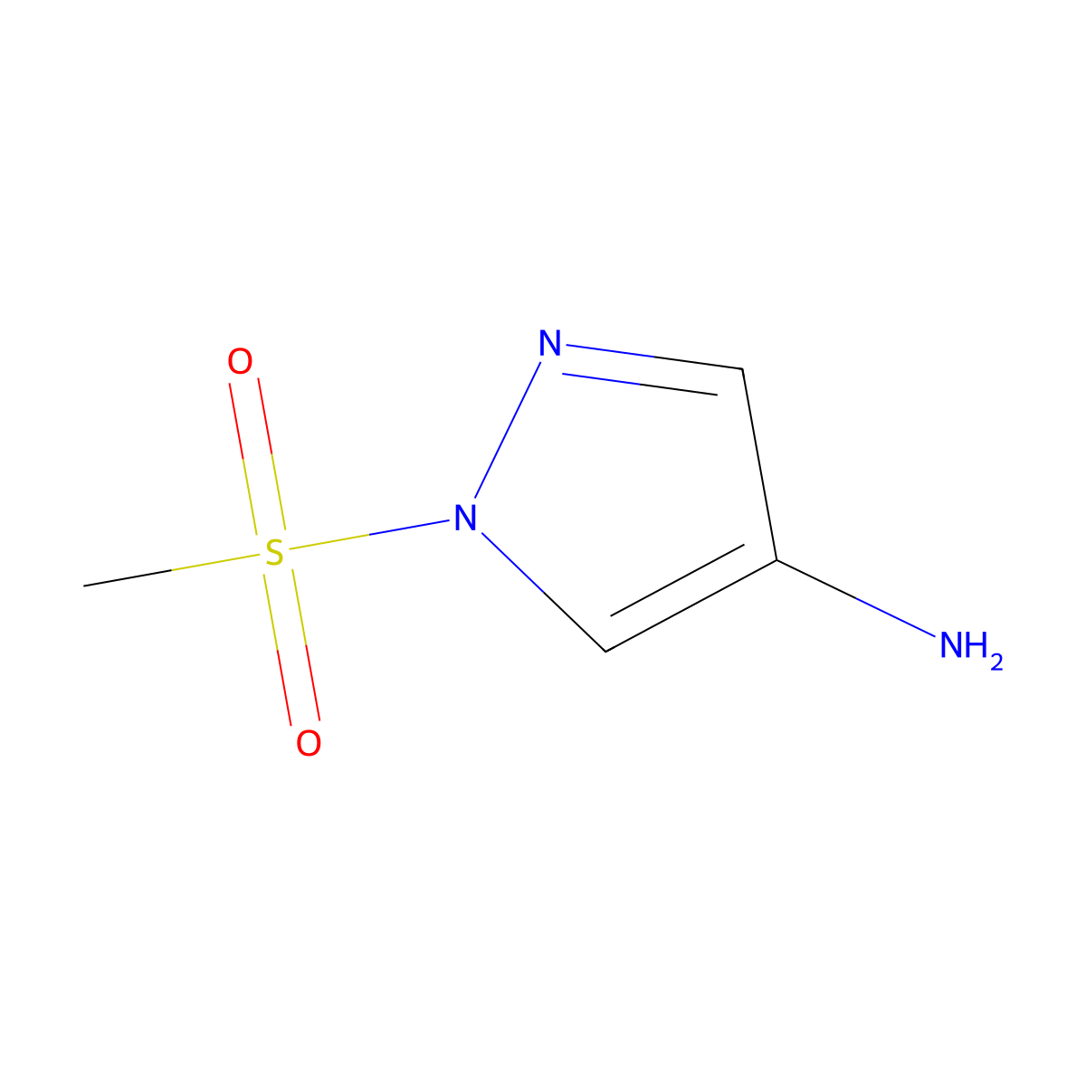 1-(Methylsulfonyl)-1H-pyrazol-4-amine molecular structure, CAS 1206641-28-2