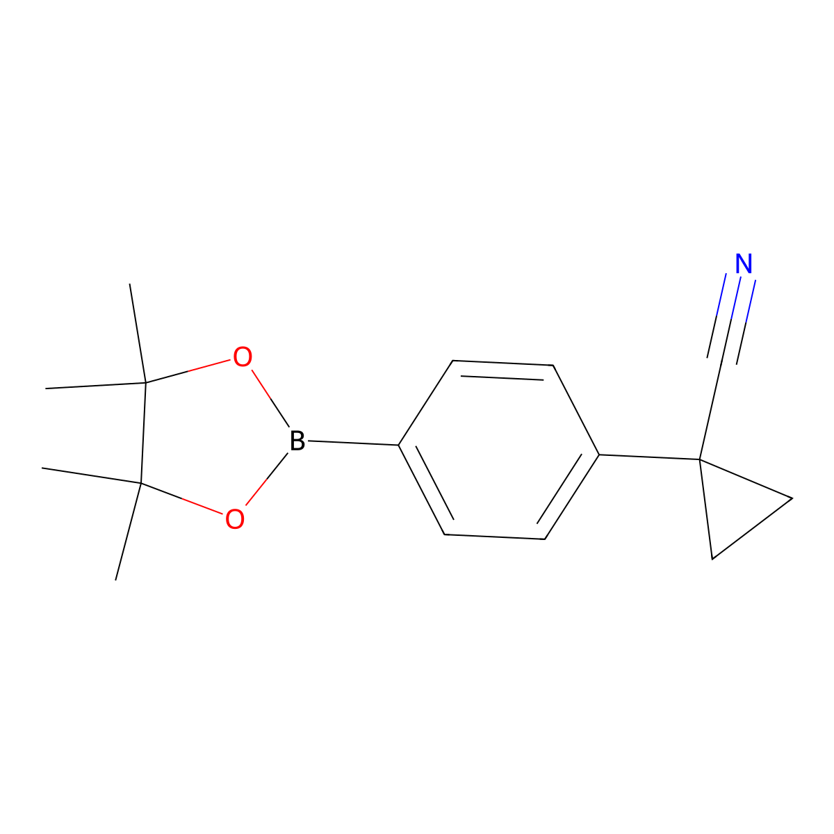 1-[4-(4,4,5,5-Tetramethyl-1,3,2-dioxaborolan-2-yl)phenyl]cyclopropane-1-carbonitrile molecular structure, CAS 1206641-31-7