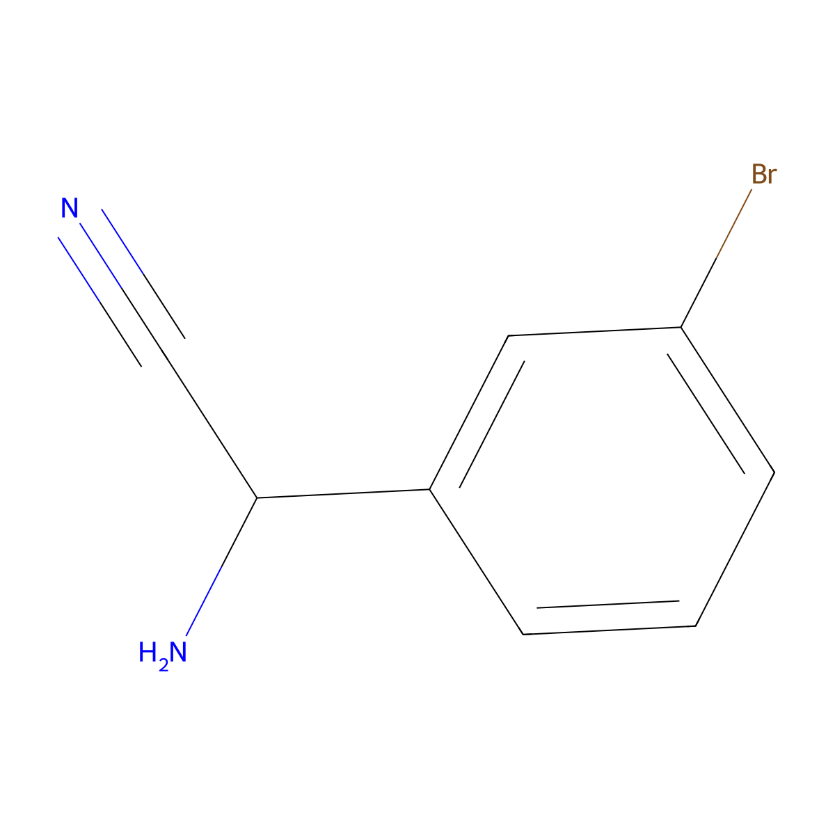 2-Amino-2-(3-bromophenyl)acetonitrile molecular structure, CAS 120667-58-5