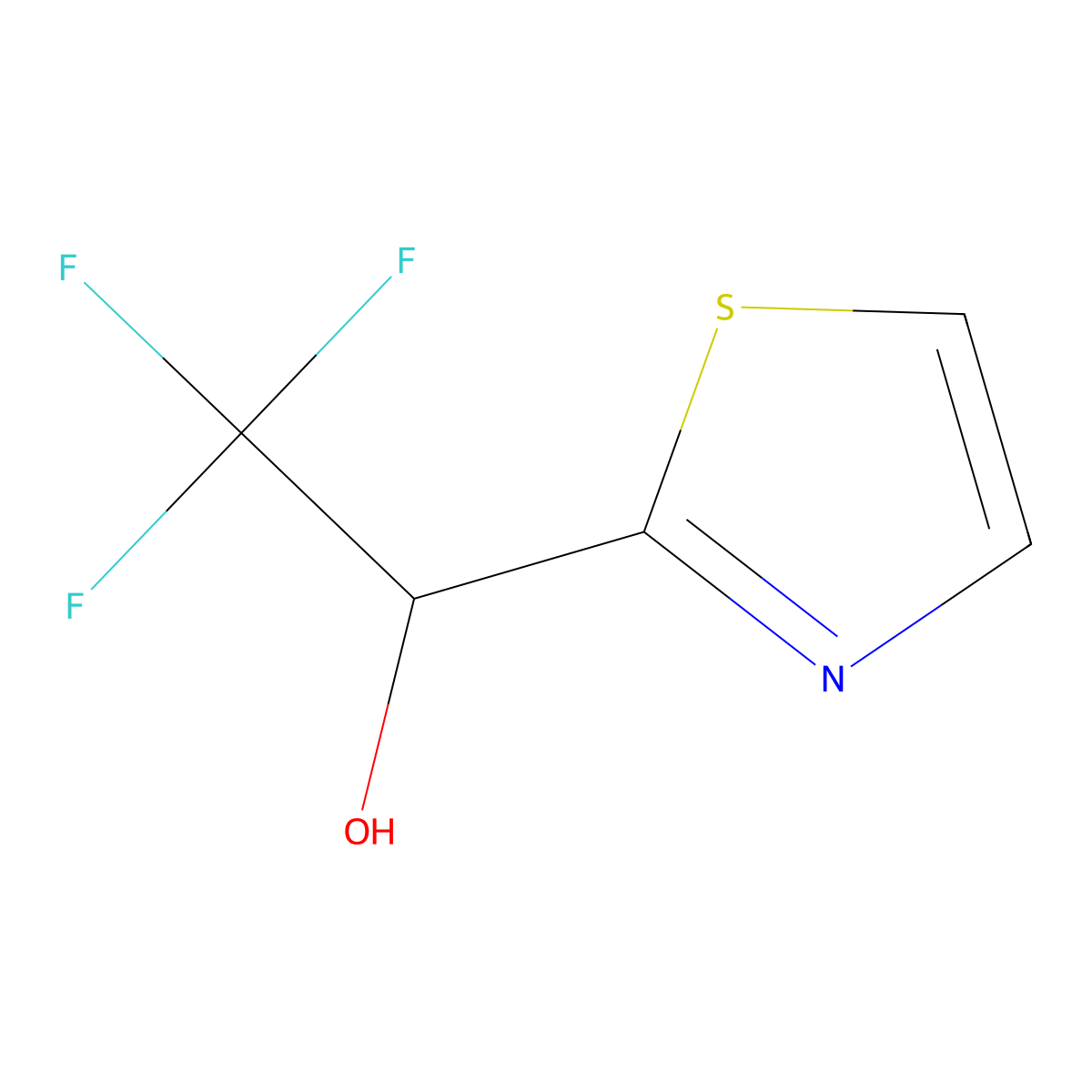 2,2,2-Trifluoro-1-(1,3-thiazol-2-yl)ethan-1-ol molecular structure, CAS 1206673-52-0