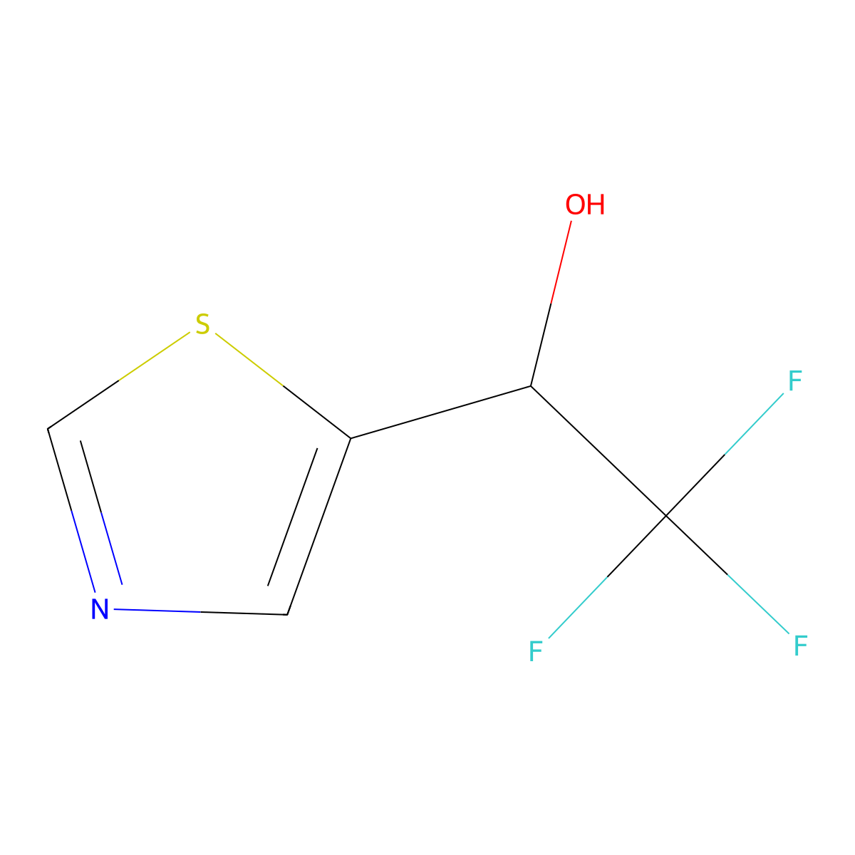 2,2,2-Trifluoro-1-(thiazol-5-yl)ethanol molecular structure, CAS 1206673-54-2