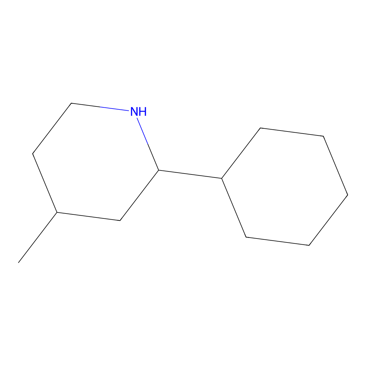 2-Cyclohexyl-4-methylpiperidine molecular structure, CAS 1206676-00-7