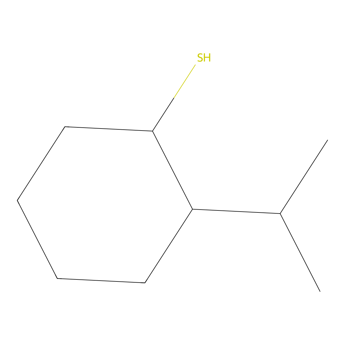 2-(Propan-2-yl)cyclohexane-1-thiol molecular structure, CAS 1206678-32-1