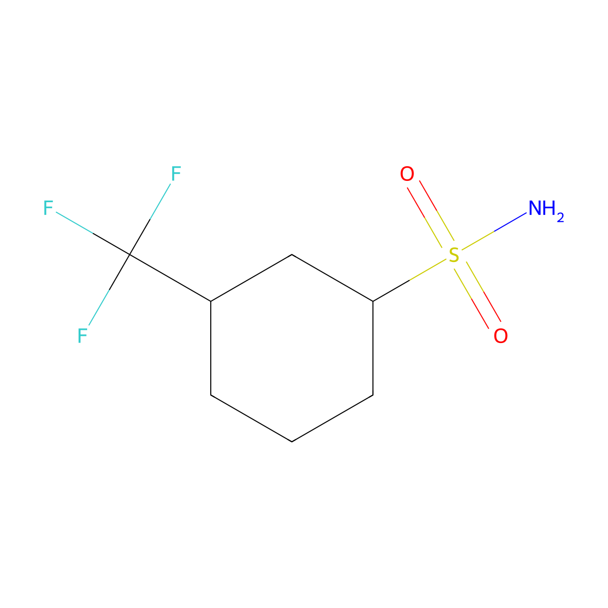 3-(Trifluoromethyl)cyclohexane-1-sulfonamide molecular structure, CAS 1206679-32-4