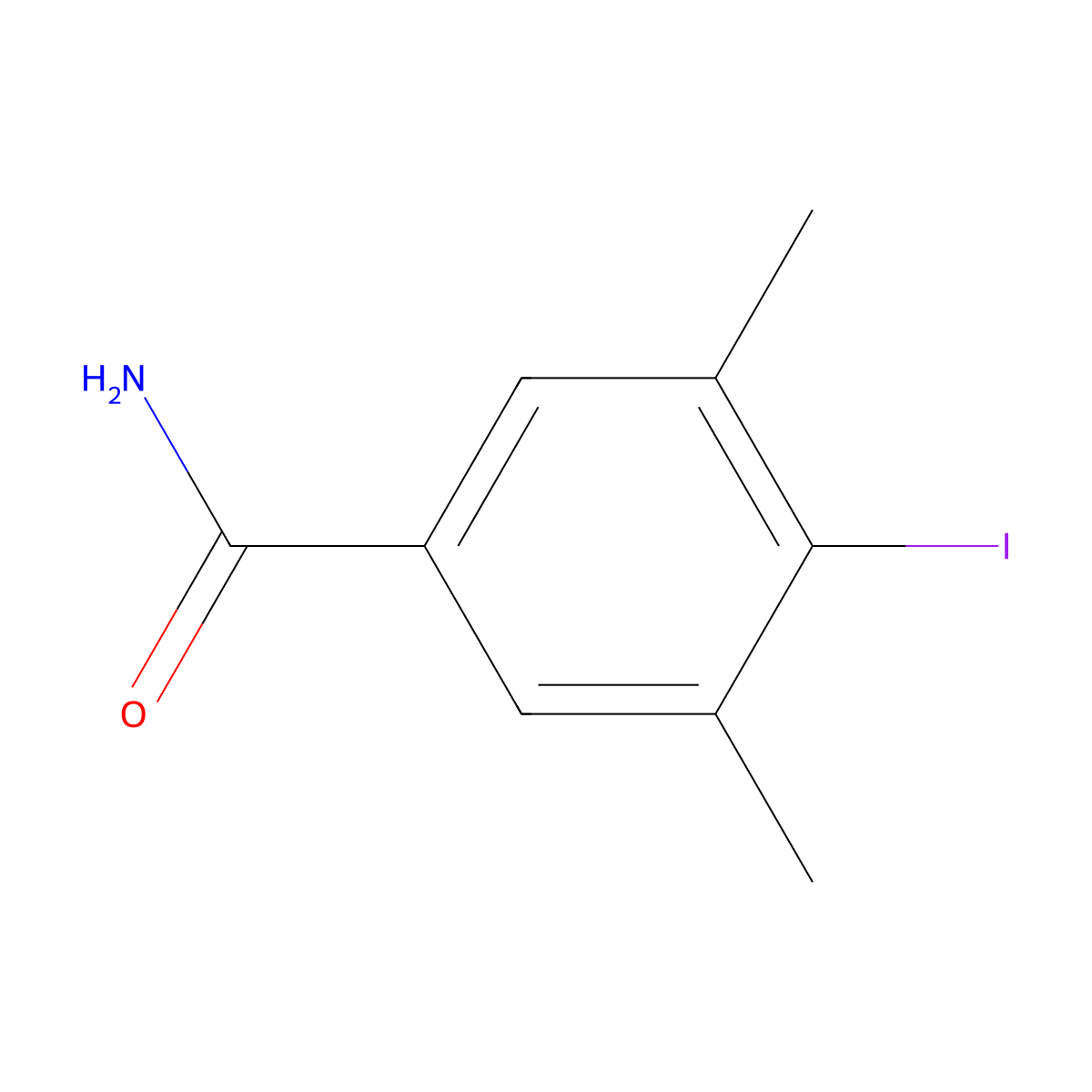 4-Iodo-3,5-dimethylbenzamide molecular structure, CAS 1206679-91-5