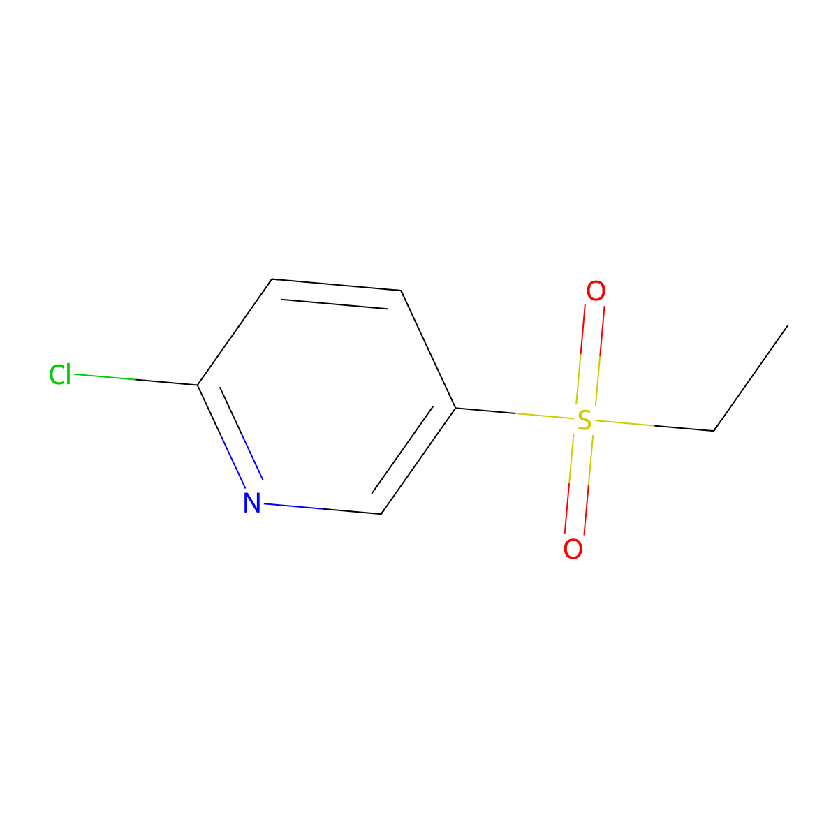 2-Chloro-5-(ethanesulfonyl)pyridine molecular structure, CAS 1206679-92-6