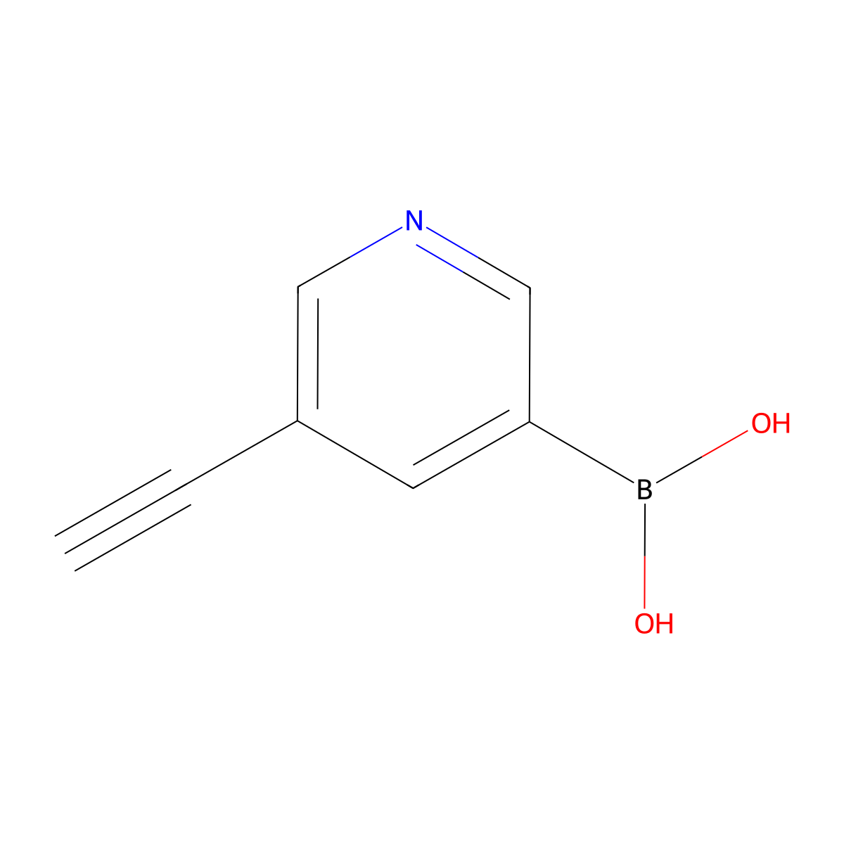 (5-Ethynylpyridin-3-yl)boronic acid molecular structure, CAS 1206681-16-4